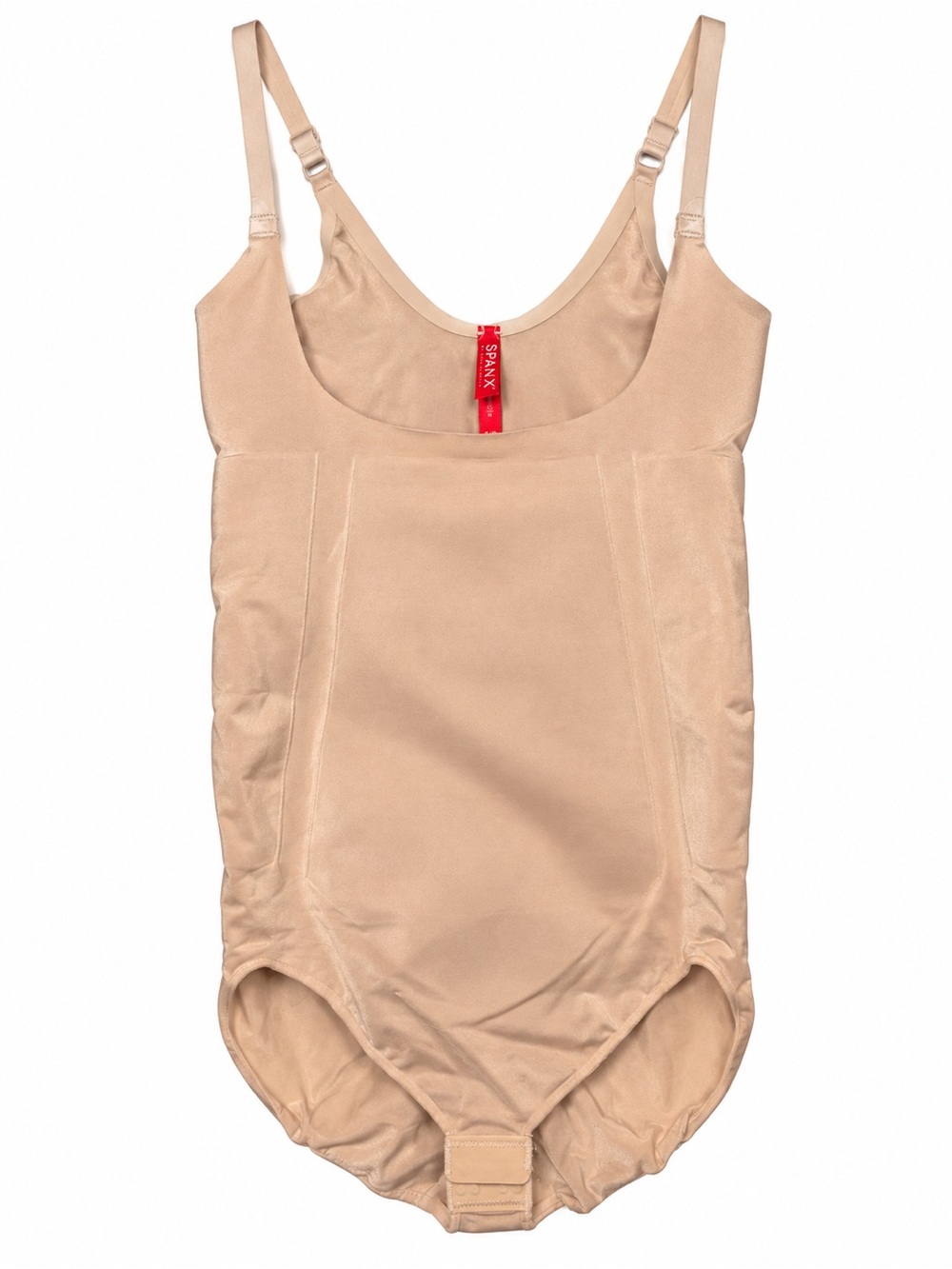 SPANX Nude Open Bust Shaping Bodysuit Small S Neutral Beige Seamless Shaper Base